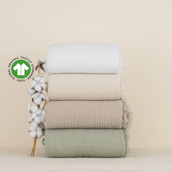 GOTS Certified Organic Muslin Cotton Throw Blanket