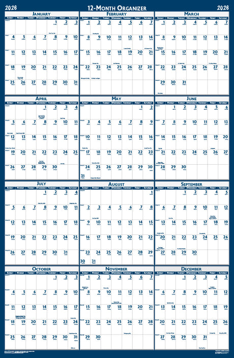 House of Doolittle (HOD3962) Laminated Reversible Planner 33 x 66