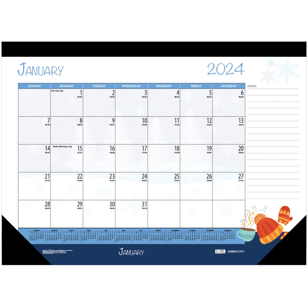 House of Doolittle (HOD139) Monthly Deskpad Calendar Seasonal Holiday Depictions 22 x 17 Inches
