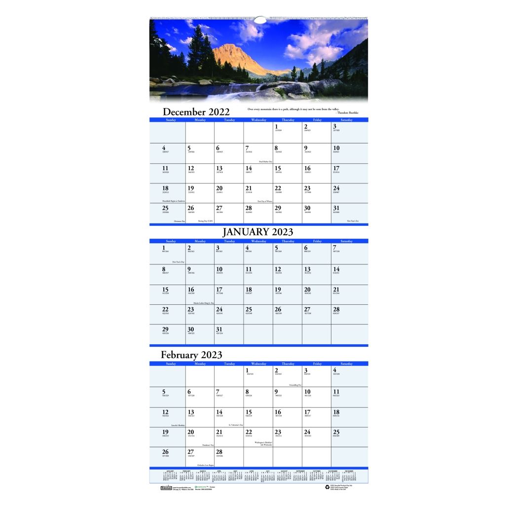 House of Doolittle (HOD3638) Earthscapes Three-Month Wall Calendar 12 1/4x26