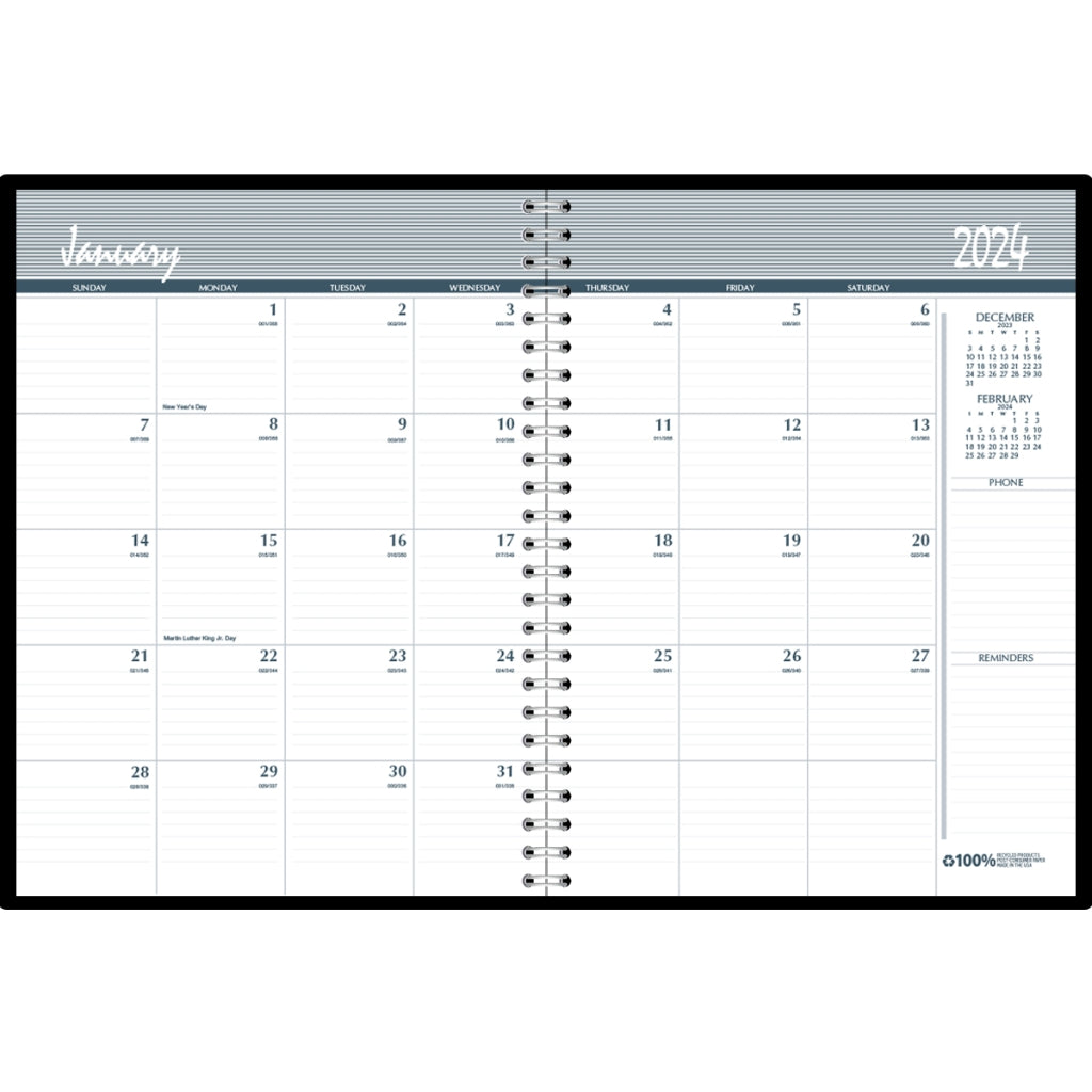 House of Doolittle (HOD262502) Monthly Calendar Planner 5 Year Black 8-1/2 x 11 Inches