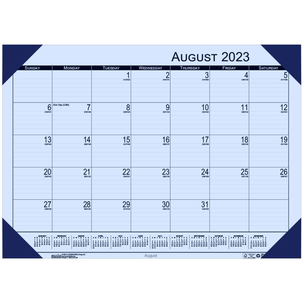 House of Doolittle (HOD012573) Compact Academic Desk Pad Calendar (Orchid) 18-1/2 x 13