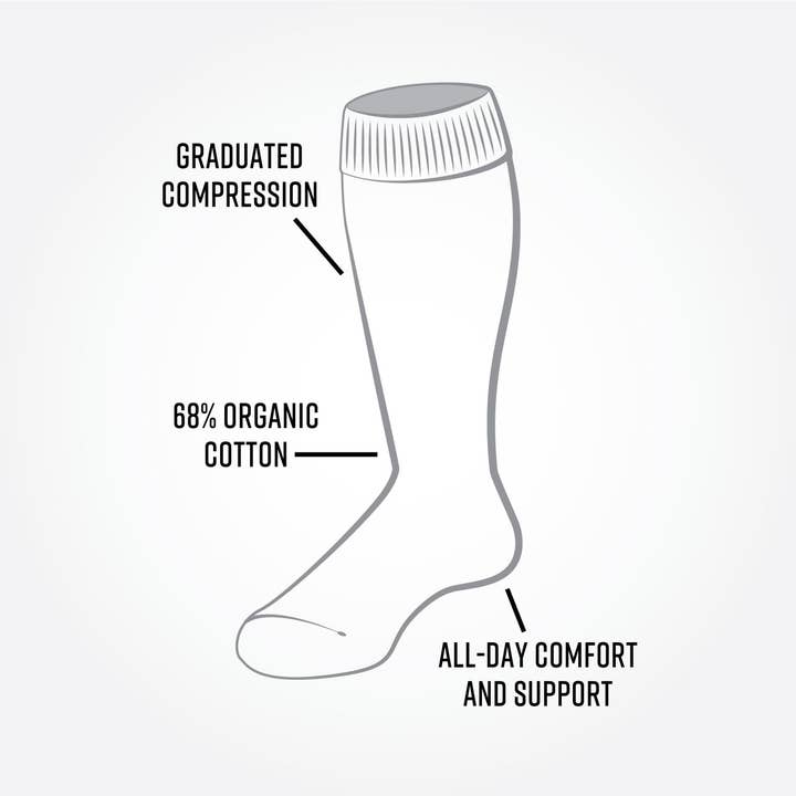 Organic Cotton Compression Socks, 3 Pairs/Pack