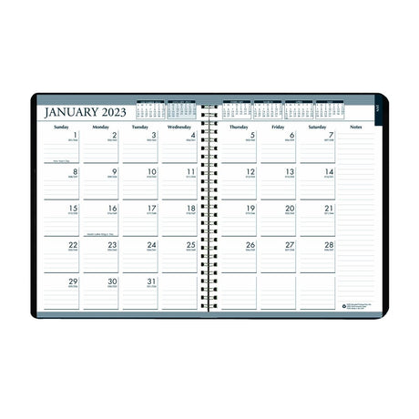 House of Doolittle (HOD286802) Weekly And Monthly Calendar 7 Day Planner Black 6-7/8 x 8-3/4 Inches