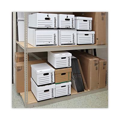 Medium-Duty Easy Assembly Storage Box, Legal Files, White, 12/Carton