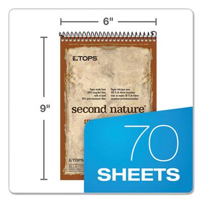 Second Nature Recycled Notepads, Gregg Rule, Brown Cover, 70 White 6 x 9 Sheets
