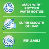 B2P Bottle-2-Pen Recycled Gel Pen, Retractable, Fine 0.7 mm, Assorted Ink and Barrel Colors, 5/Pack