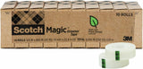 Scotch Magic Greener Tape, 1" Core, Clear, 10/Pack