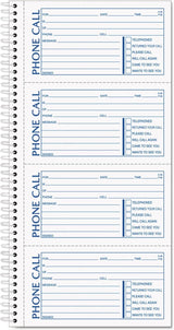 Second Nature Phone Call Book, Two-Part Carbonless, 5 x 2.75, 4 Forms/Sheet, 400 Forms Total