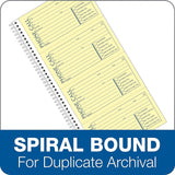 Second Nature Phone Call Book, Two-Part Carbonless, 5 x 2.75, 4 Forms/Sheet, 400 Forms Total