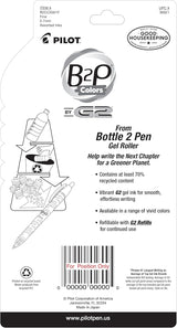 B2P Bottle-2-Pen Recycled Gel Pen, Retractable, Fine 0.7 mm, Assorted Ink and Barrel Colors, 5/Pack