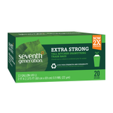 Seventh Generation Extra Strong Tall Kitchen Flap Tie 13 gallon Trash Bags 20 count