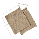 Handwoven Natural Hemp Washcloth - Set of 2