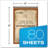 Second Nature Recycled Notepads, Gregg Rule, Brown Cover, 80 White 6 x 9 Sheets, 12/Pack