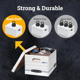 STOR/FILE Basic-Duty Storage Boxes, Letter/Legal Files, 12.5" x 16.25" x 10.5", White/Blue, 12/Carton