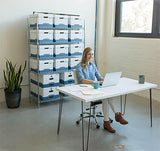 STOR/FILE Medium-Duty Strength Storage Boxes, Legal Files, 15.25" x 24.13" x 10.75", White/Blue, 12/Carton