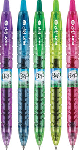 B2P Bottle-2-Pen Recycled Gel Pen, Retractable, Fine 0.7 mm, Assorted Ink and Barrel Colors, 5/Pack