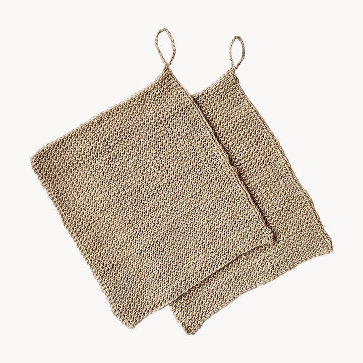 Handwoven Natural Hemp Washcloth - Set of 2