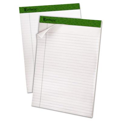 Earthwise by Ampad Recycled Writing Pad, Wide/Legal Rule, Politex Sand Headband, 40 White 8.5 x 11.75 Sheets, 4/Pack