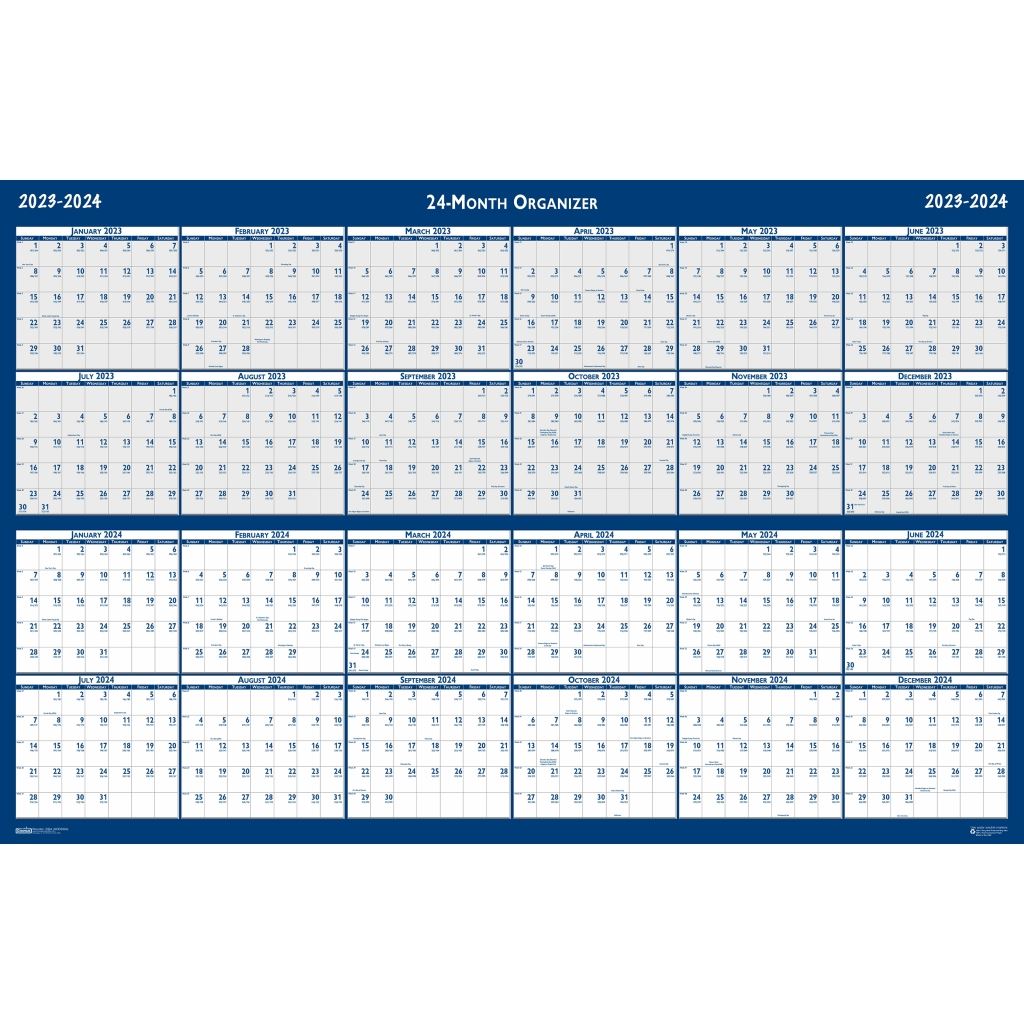 House of Doolittle (HOD3964) Laminated Wipe Off Wall Calendar Two Year Classic Reversible 24 x 37 Inches