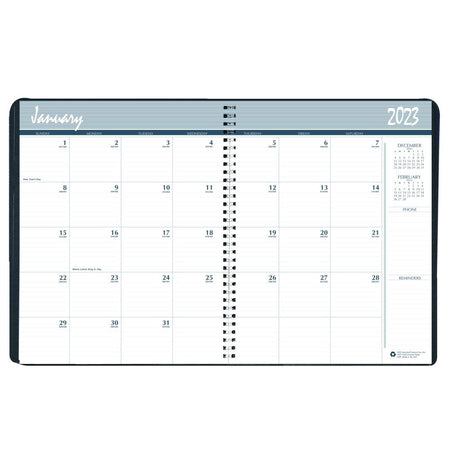 House of Doolittle (HOD262092) Monthly Calendar Planner 2 Year Black Hard Cover 8-1/2 x 11