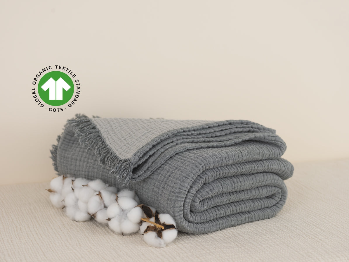 Organic Muslin Cotton Throw Blanket