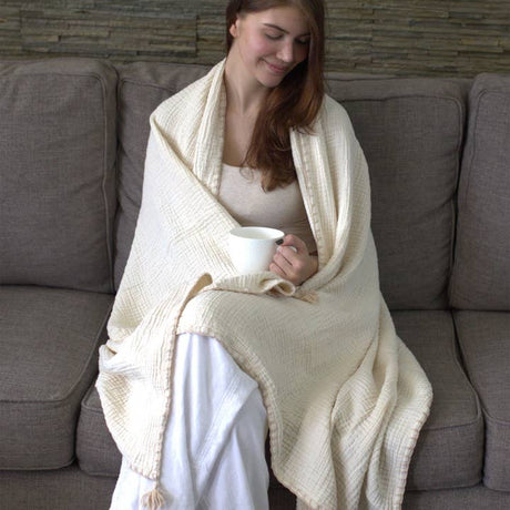 GOTS Certified Organic Muslin Cotton Throw Blanket