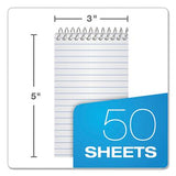 Second Nature Wirebound Notepads, Narrow Rule, Randomly Assorted Cover Colors, 50 White 3 x 5 Sheets